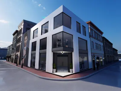 urban building Low-poly 3D model