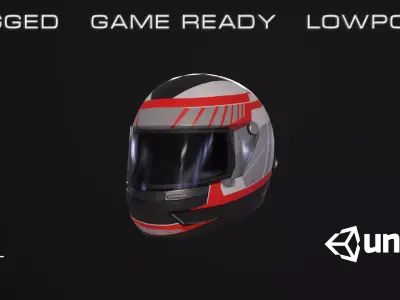 Racing helmet Low-poly 3D model