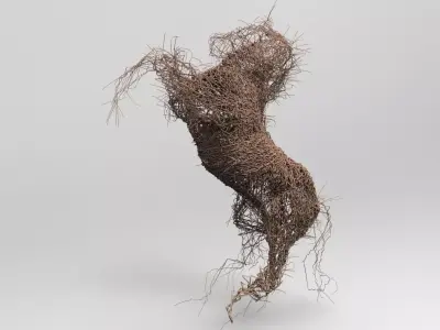 Wire horse sculpture 3D model