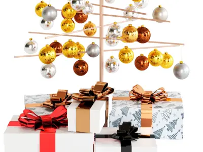 Low poly Christmas Tree With Eco Style 3D model