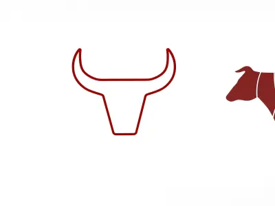 3D butcher and steakhouse signs Low-poly 3D model