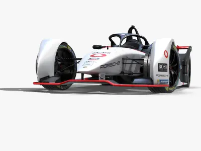 Porsche Formula E 2020 Low-poly 3D model