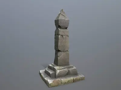 pillar Low-poly 3D model 2