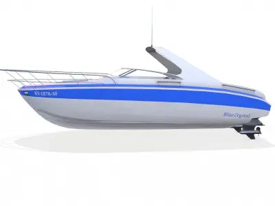 Speedboat 015 Low-poly PBR Low-poly 3D model