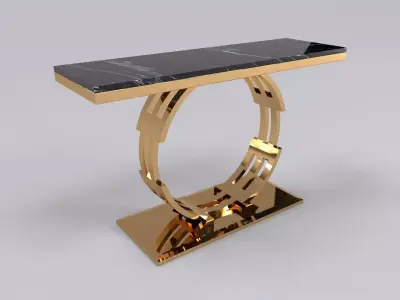 luxury console table round  Free 3D model