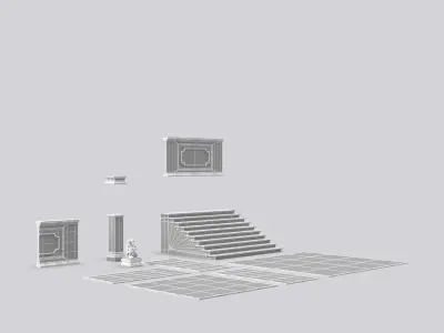 Wall Stair Generic Pura Architecture Element 3D model