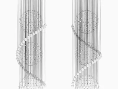 Pendant chandelier with round crystal raindrop 3D model