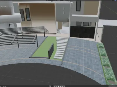 Beach Villa Landscape Design with Swimming pool 3D model