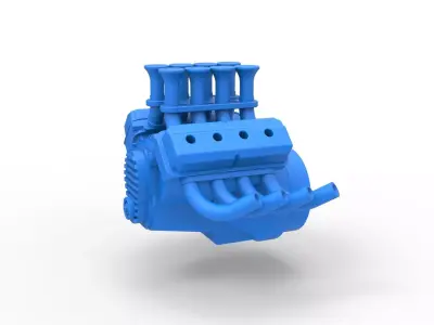 Engine V8 for vintage dragster Scale 1 to 25 3D print model