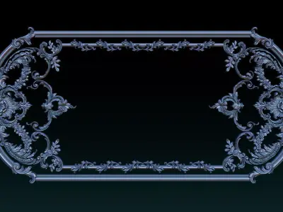 Ornamental Relief CNC Model for Wooden Doors and Wall Panels 1B 3D print model