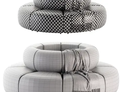 Casa Padrino luxury sofa brown Low-poly 3D model