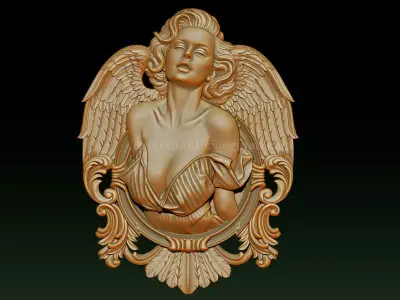 Angel Woman Relief  STL File for CNC 3DPrinting  Laser Engraving 3D print model
