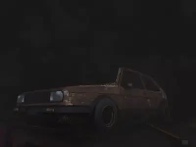 Rusted VW MK1 concept car for games and scenes Low-poly 3D model