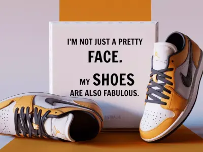 PBR Model Shoes Laser Orange Low-poly 3D model