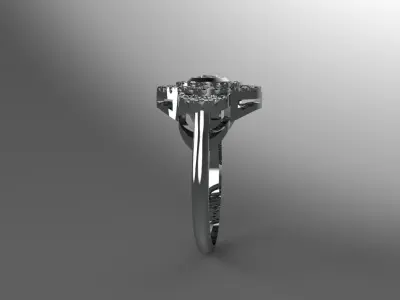 RING WITH GEMS STONES EZA 002 Free 3D print model