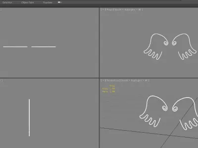 cartoon angel wings - Lighted back decoration Low-poly 3D model