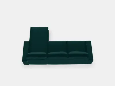 KIVIK 3-seat sofa with chaise longue 1 Low-poly 3D model
