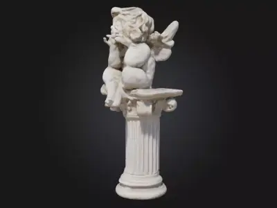 Contemplative Cherub  Serenity in Sculpted Innocence 3D model