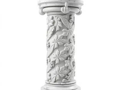 Elegant Marble Column model pack Low-poly 3D model