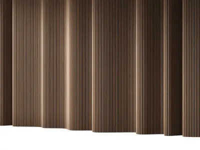 433 wall composition 14 wave fluted raised wood Reeded Panels 01 3D model