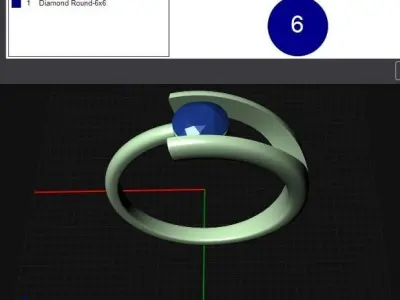 solih gold ring with diamond in center Free 3D print model