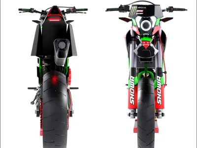 Supermoto dirt bike Low-poly 3D model