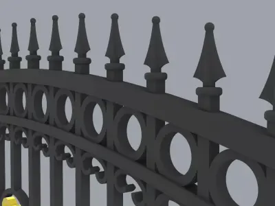 Royal Luxury Iron Fence Gate PM 3D print model