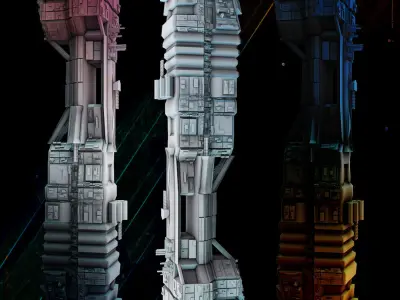 Large Cruiser Spaceship  3D model