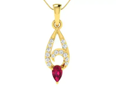 Women Pear Diamond Pendants 3dm STL ONJ FBX Render Details 3D print model