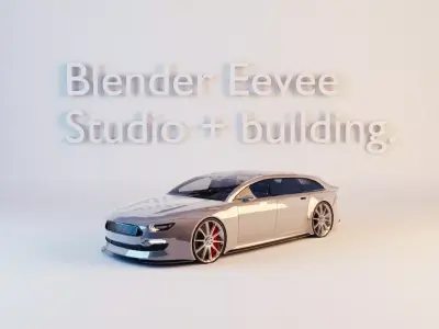 Blender Eevee studio and building Low-poly 3D model