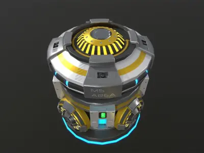 Sci-fi gravity generator Low-poly 3D model