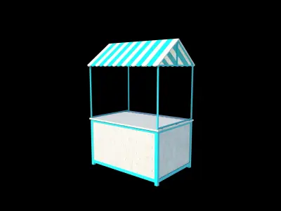 Wooden Food Stand 3D model