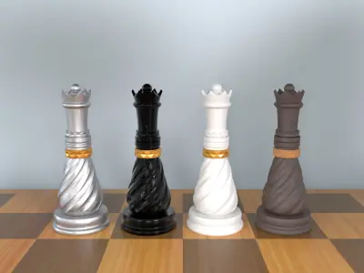 Queen 3D Luxury Chess Pieces 3D Print Model 3D print model