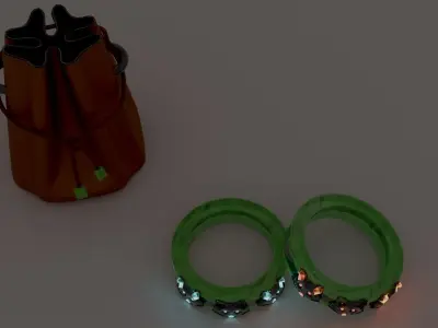 Bag and rings 3D model