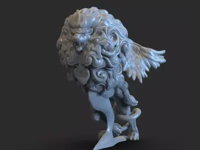 Lion Car Ornament with Wings 3D print model