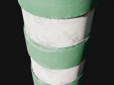 Green bollard Low-poly 3D model
