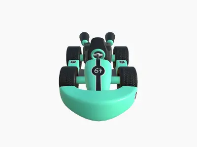 Cartoon Kart C10 Aqua - Vehicle Racing Design Low-poly 3D model