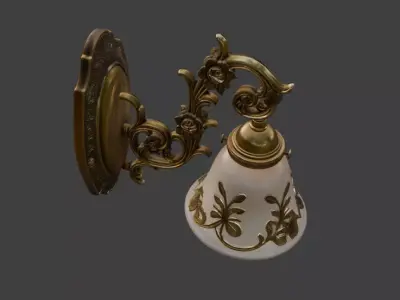 Victorian Floral Wall Lamp 3D Model 3D model