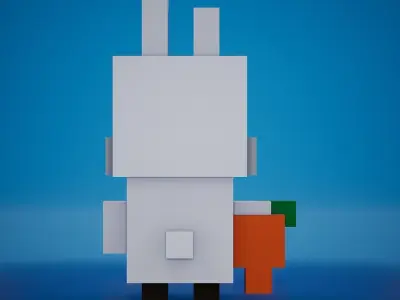 Voxel - Rabbit Low-poly 3D model