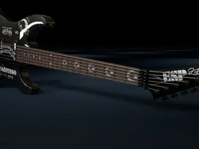 Kirk Hammett - EPS Ouija Guitar  Black 3D model