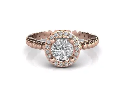 STL 3DM Print Ready Women Diamond Ring Lightweight Printable  3D print model 94