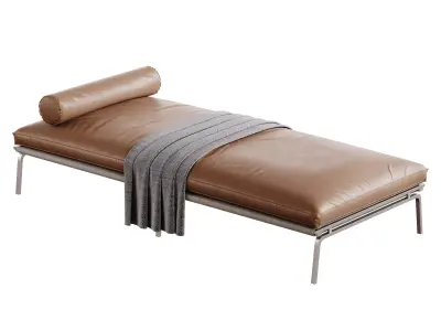 Upholstered Leather Day Bed 3D model