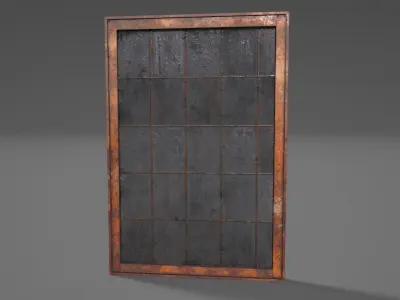 Window Old Factory LowPoly-Version 001 Low-poly 3D model