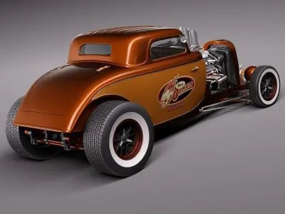 F34 HotRod Old School 3D model