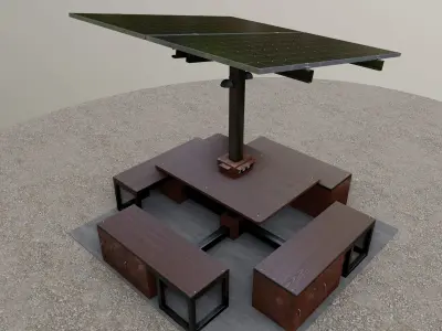 Solar Pergola Type-1 Black and White 3D model