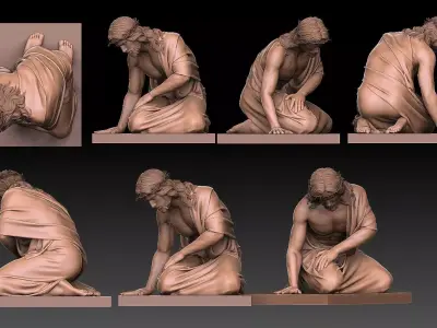 Jesus Christ Fallen and Suffering  3D print model