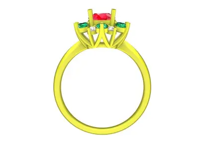 Luxury Floral Cluster Gemstone Ring  4867 3D print model