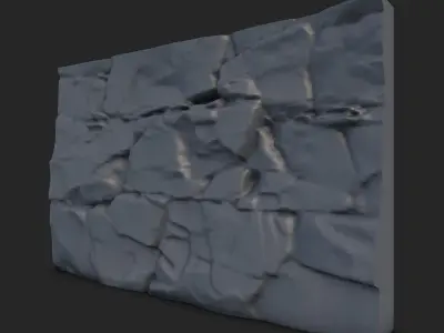 Rough Mortar Stone Wall 3D model