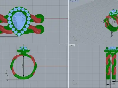 braided  rings 111 3D print model