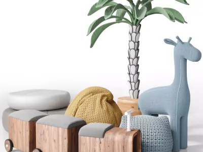 Set of toys for children 3D model